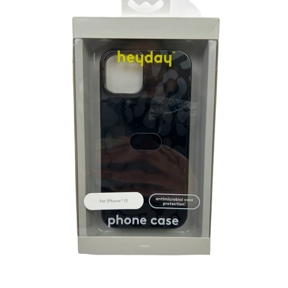 NEW Heydey IPhone 13 Black Leopard Print Case